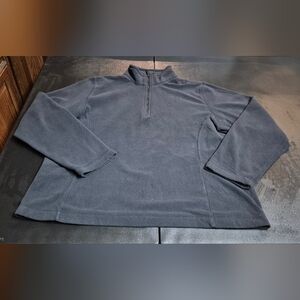 Ladies size large (14-18) black Lands' End 1/4 zip fleece pullover